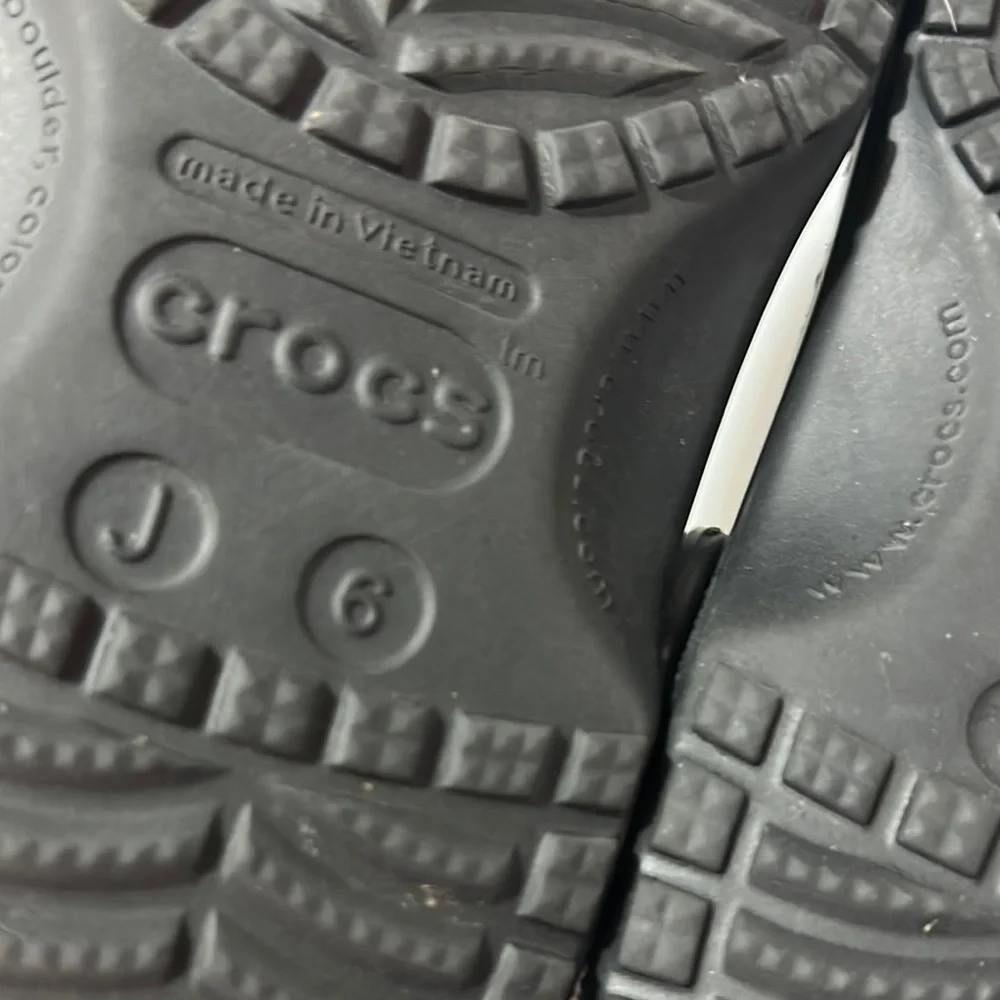CROCS Black and Silver Slippers with Ventilation Holes